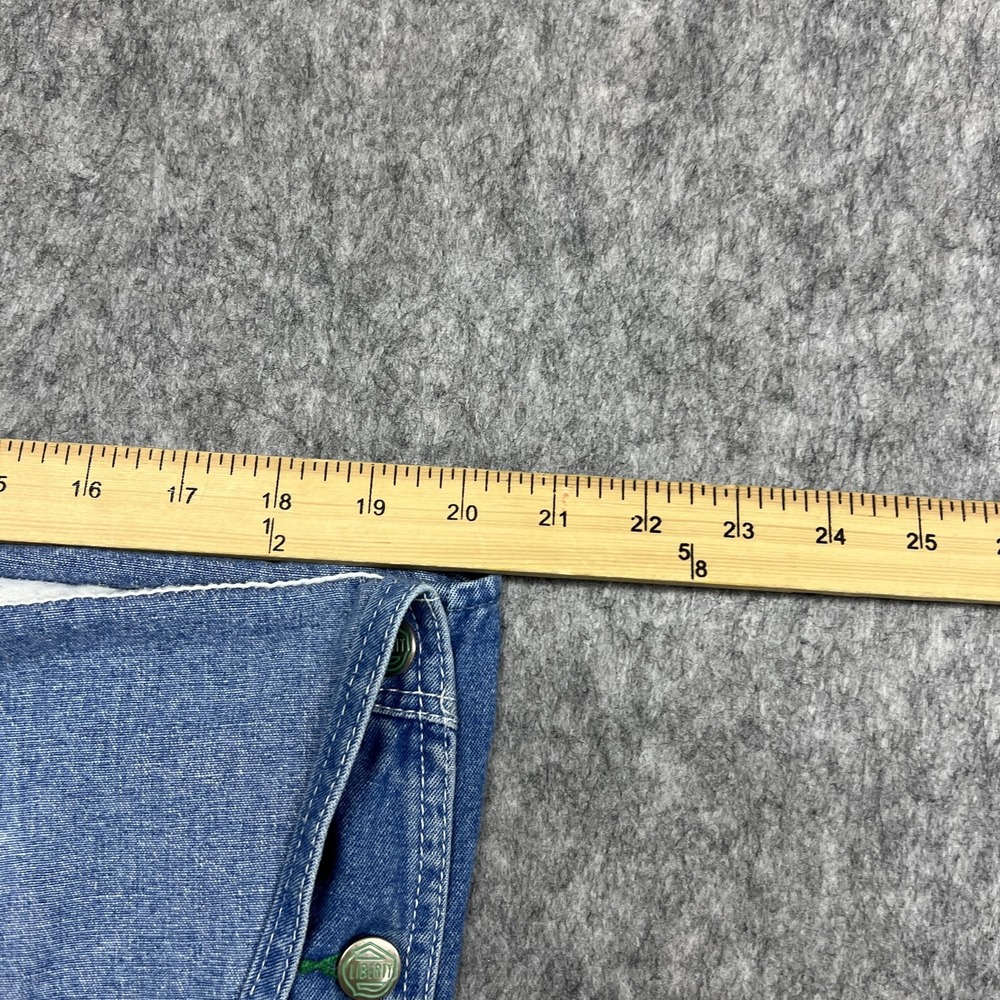 Liberty Denim Bib Overalls Mens 40x27 Blue Carpenter Zipper Bib Pocket Hammer - Picture 12 of 15